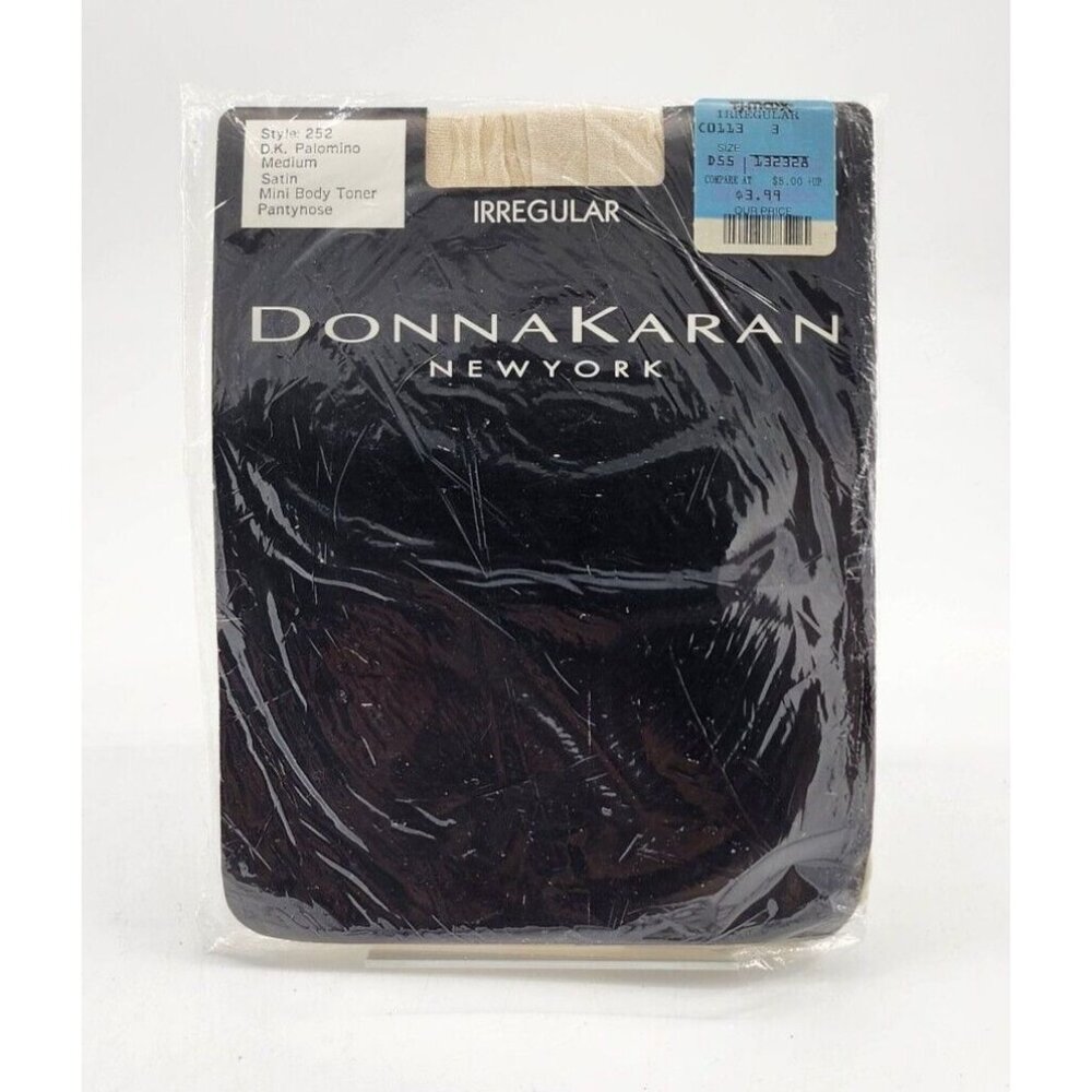 Vintage Donna Karan Satin Mini Body Toner Pantyhose 252 D.K. Palomino Sz Medium